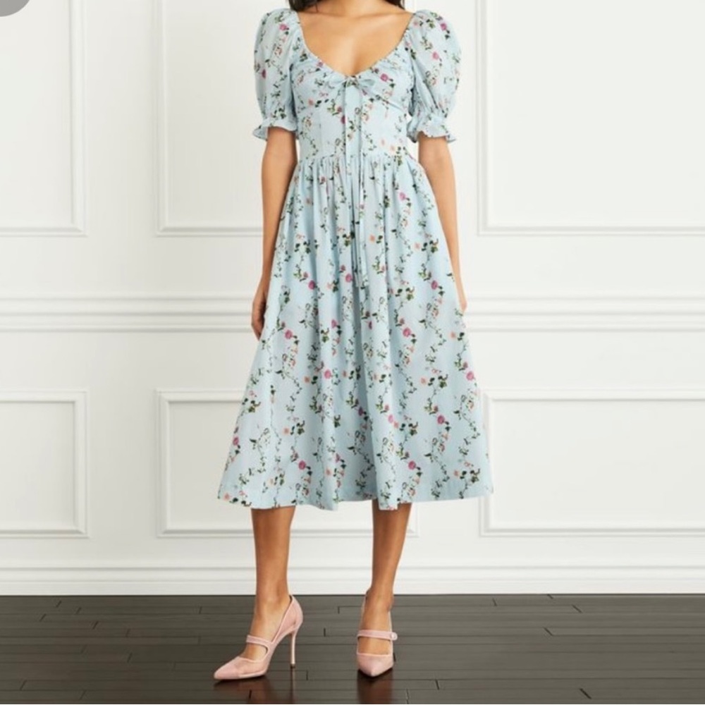 Hill House Home Ophelia Dress in Victorian Romance Pond Floral Shortened - Picture 1 of 5